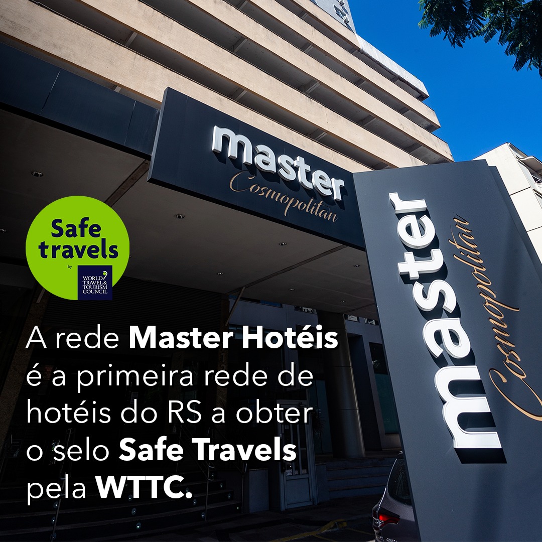 Master Hotéis é a primeira rede hoteleira do Estado a receber selo “SafeTravels”, do WTTC