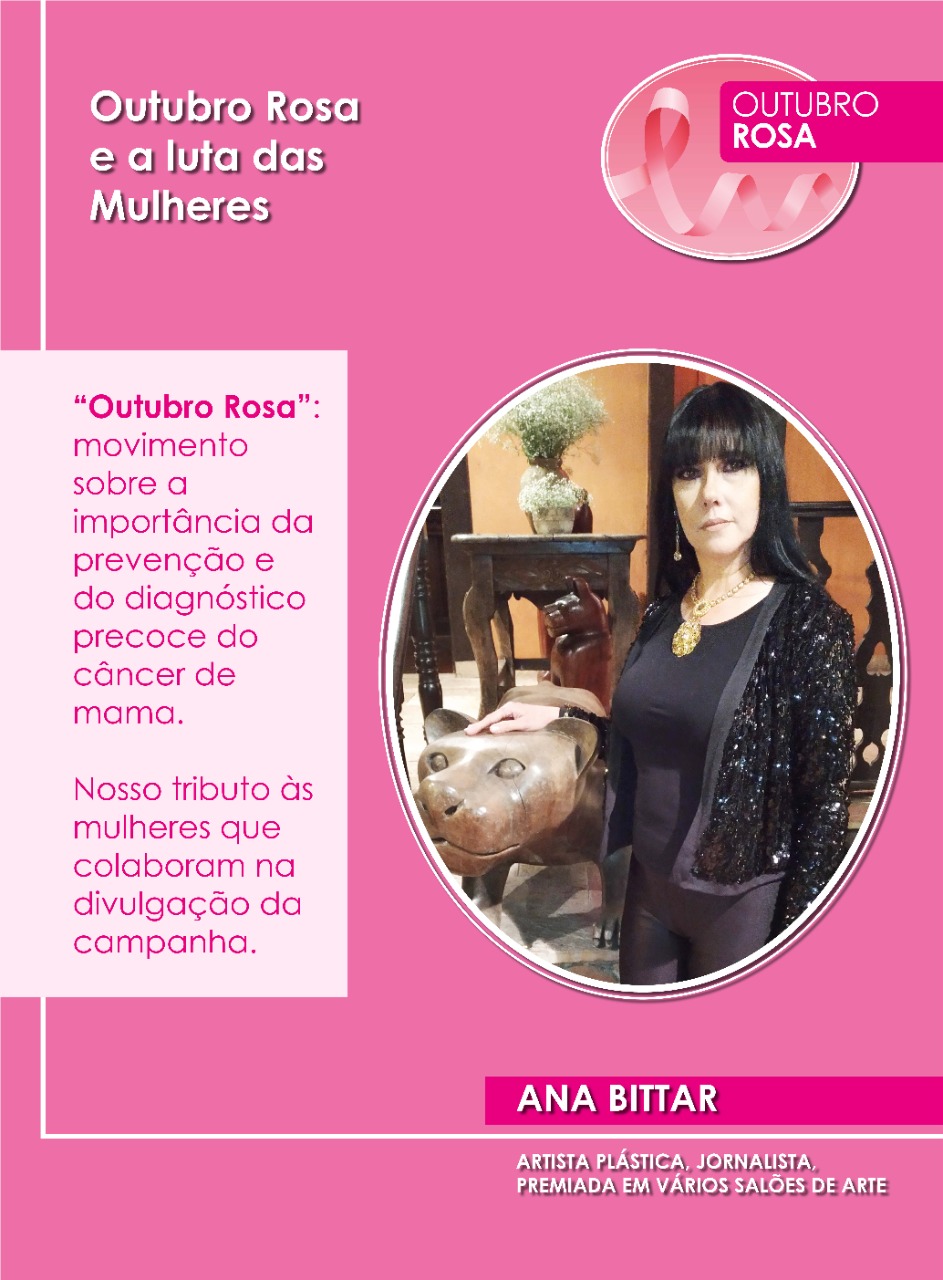 A jornalista e artista plástica Ana Bittar, participa da Exposição “Outubro Rosa” no Metrô de São Paulo