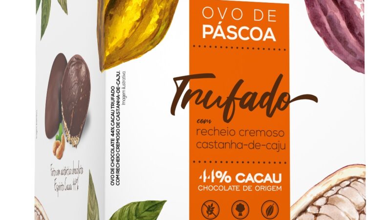 Coleção de Páscoa da Espírito Cacau traz Ovos 100% naturais com diferentes teores de cacau em versões trufadas e com bombons de amêndoas