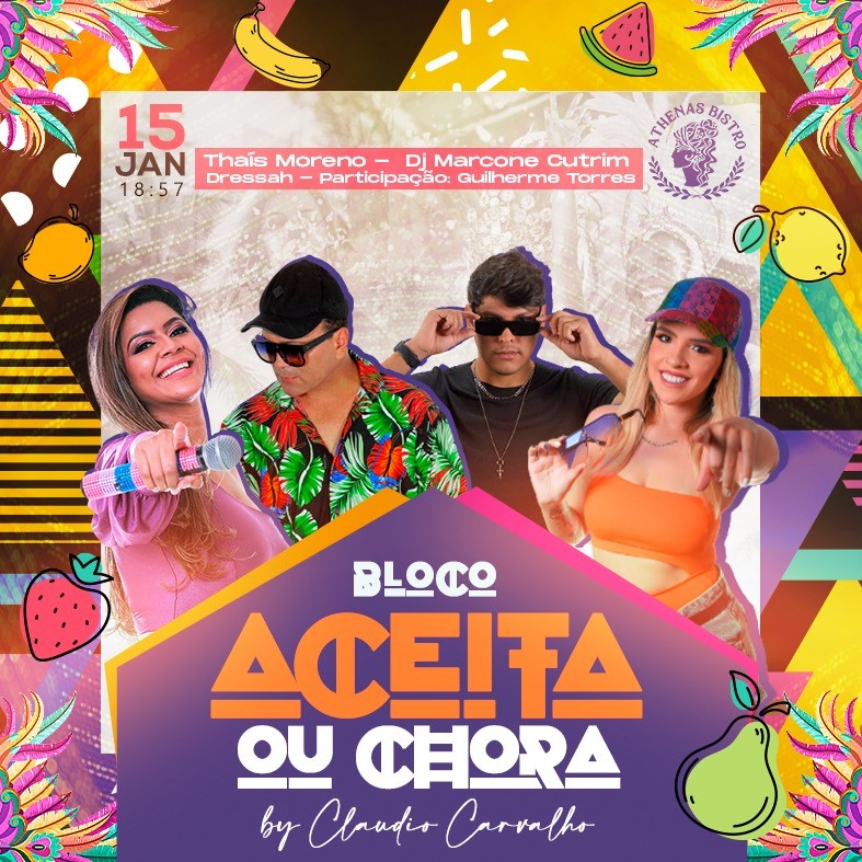 “ACEITA OU CHORA”, bloco by Cláudio Carvalho, dá o pontapé no pré Carnaval de São Luís