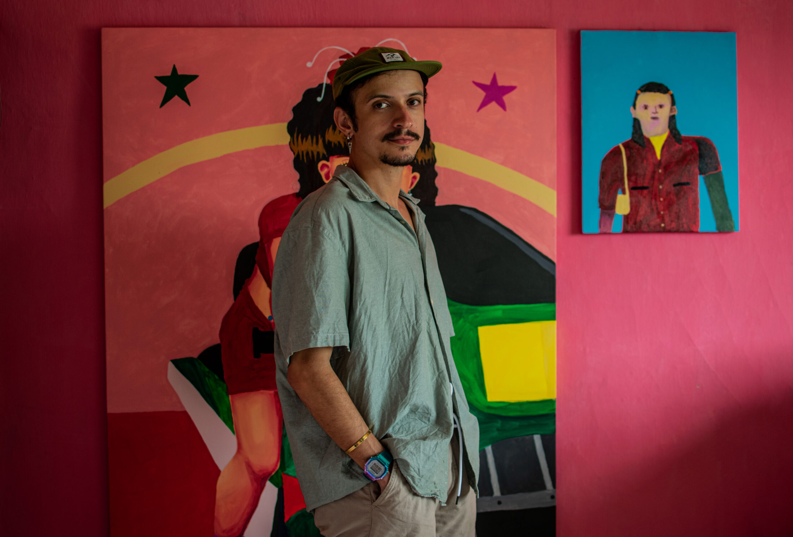 Artista cearense Charles Lessa faz intervenção artística ao vivo em parede do Instituto Ling a partir de segunda-feira