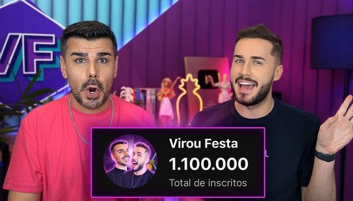 Um milhão e cem mil pessoas no Canal do YouTube Virou Festa