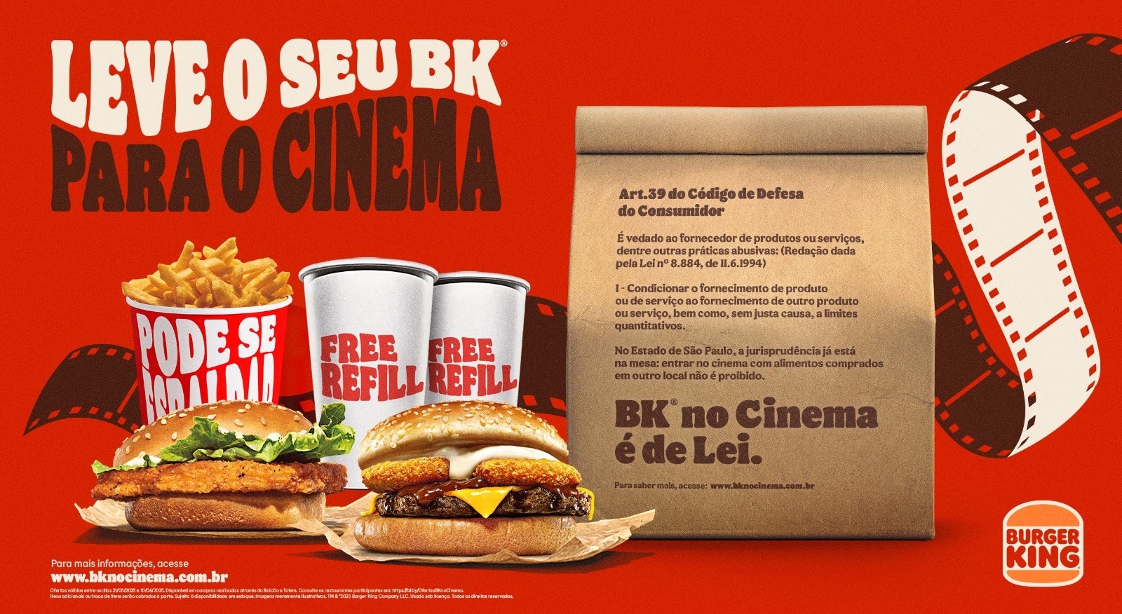BK no Cinema é de Lei: Burger King® inicia movimento para reforçar o direito do consumidor nas salas de cinema